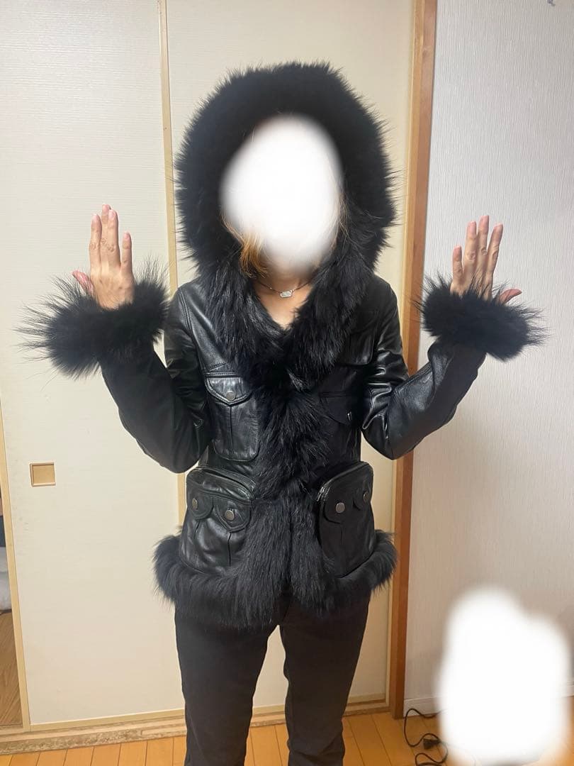 レザー ファー付き 羊皮 柔らか Sサイズ