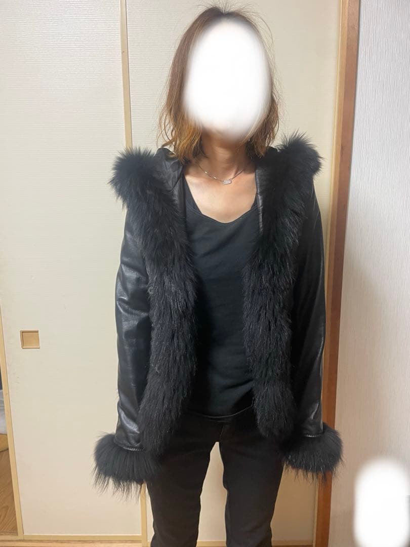 レザー ファー付き 羊皮 柔らか Sサイズ