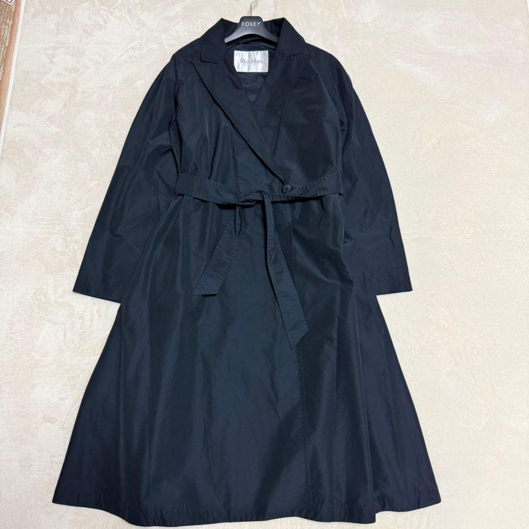 美品 マックスマーラ 最高級 白タグ トレンチコート ロングコート フレア L