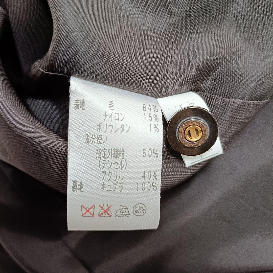 レリアン 13+ ヘリンボーン ツイードワンピース 大きいサイズ ブラウン系