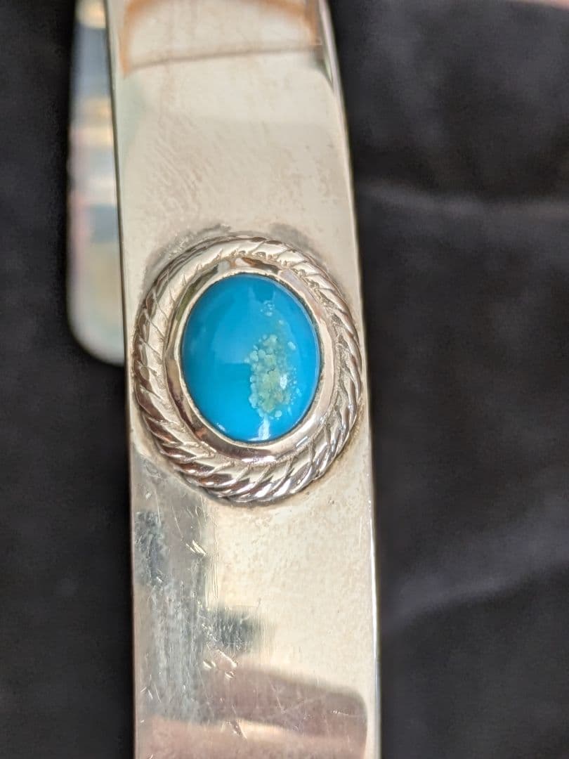 tady&king　 銀縄ターコイズバングル　Lサイズ