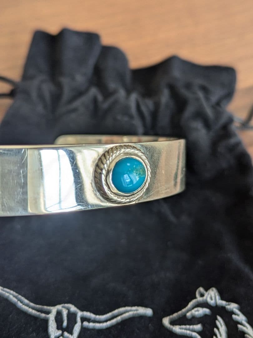 tady&king　 銀縄ターコイズバングル　Lサイズ