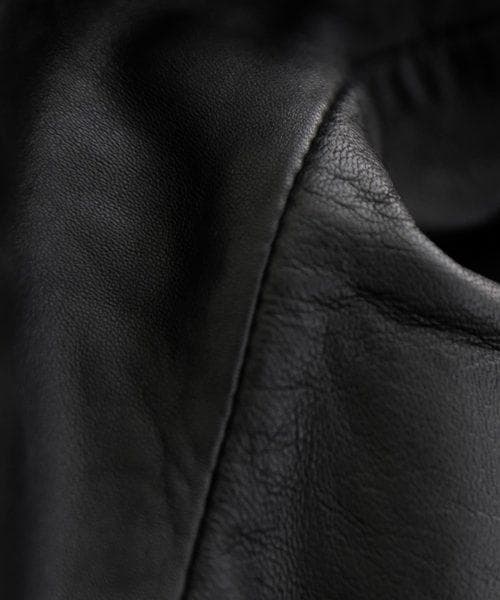 【antiqua】本革♡新感覚デザイン★フーデットレザージャケット【アンティカ】