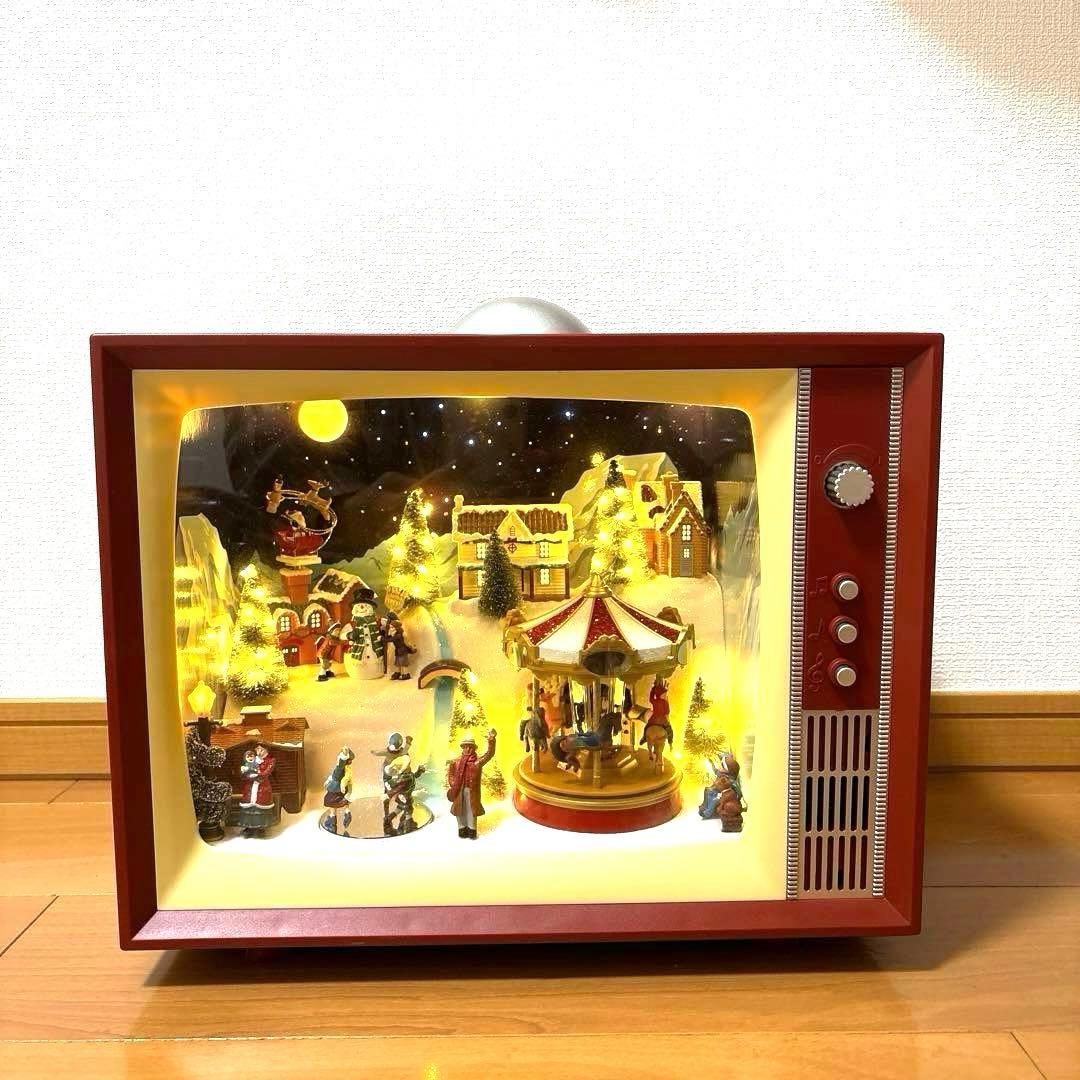 クリスマス レトロ TV ライト & ミュージック付