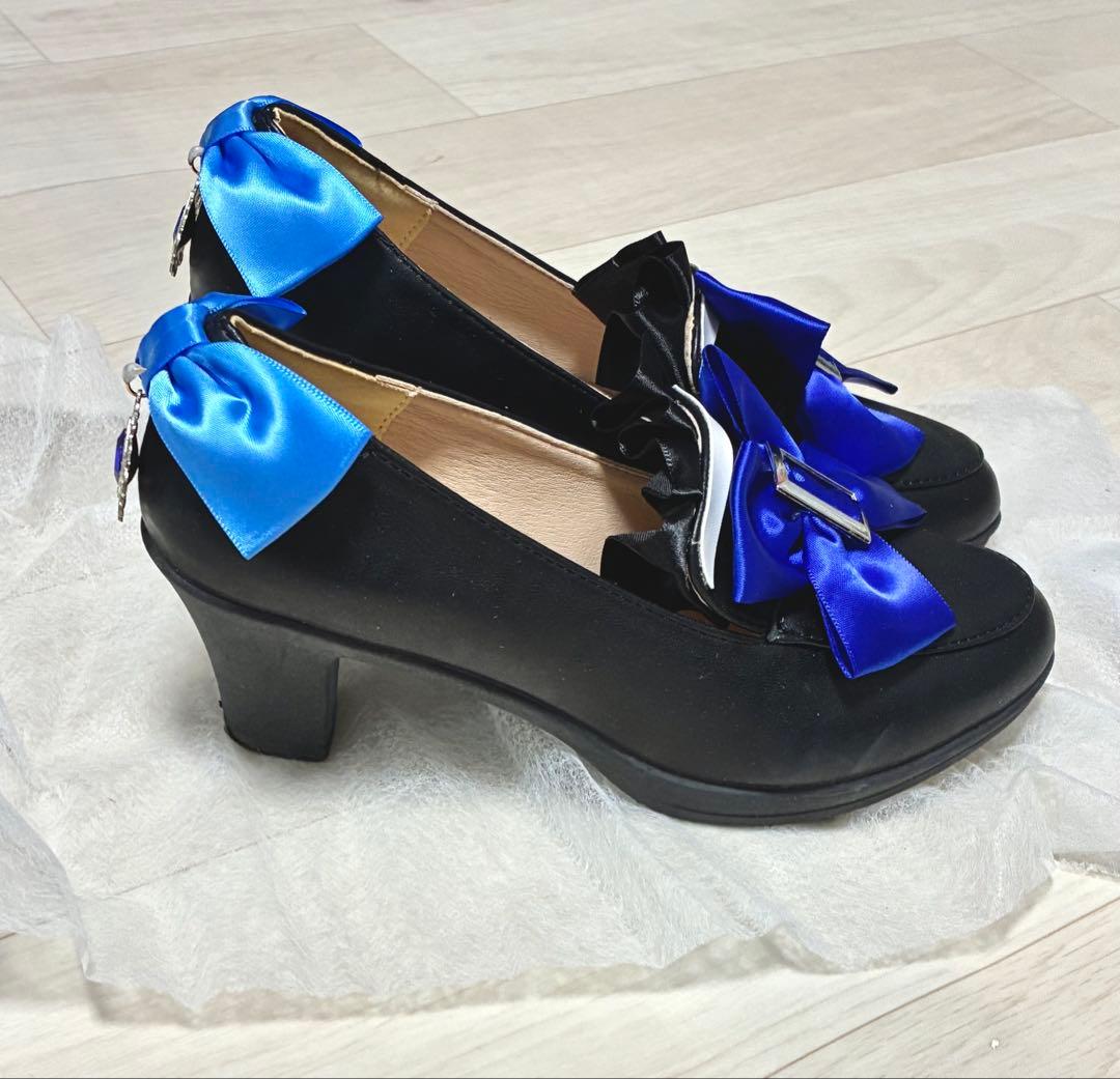 五次元 原神 フリーナ 白 コスプレ 衣装 ウィッグ 靴