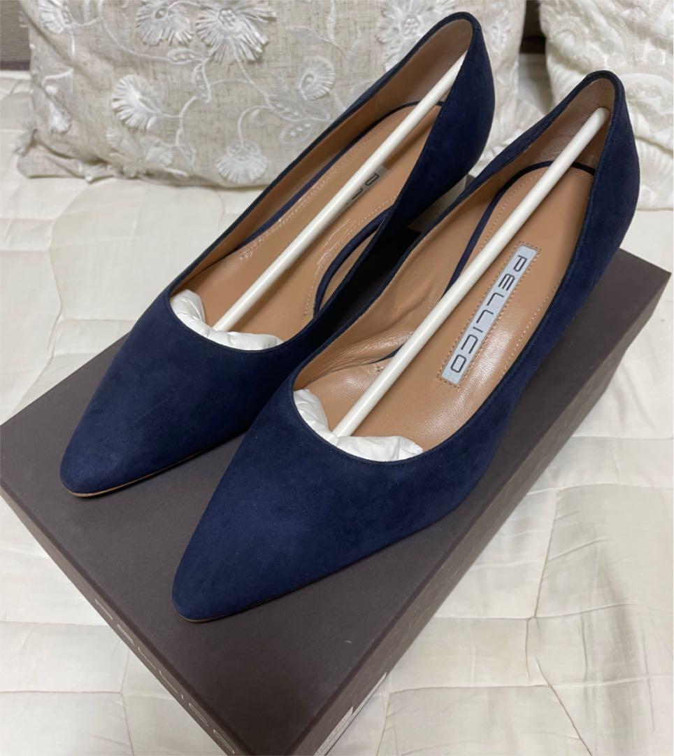 新品未使用　Pellico ペリーコ  スエードパンプス　チャンキーヒール