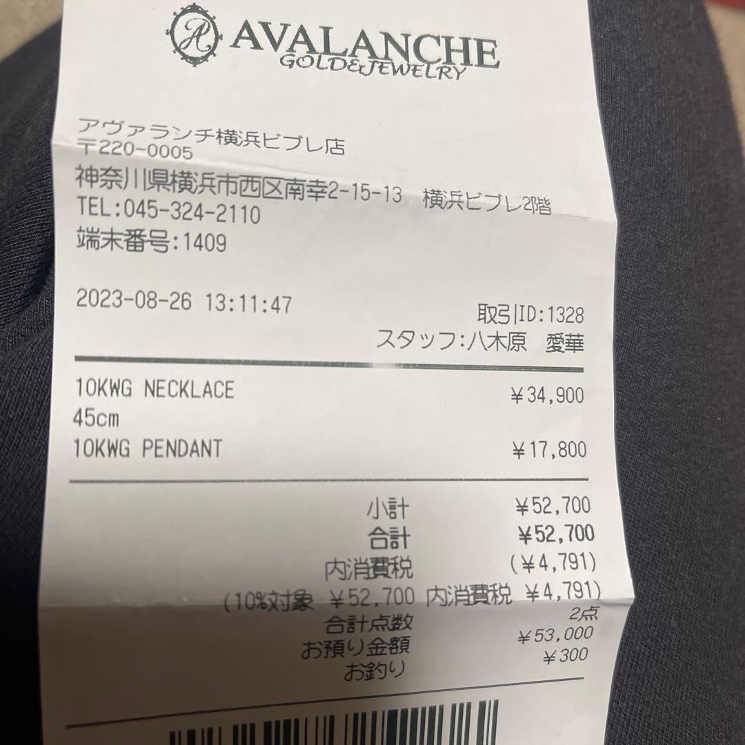 アヴァランチ　10KWG ネックレス