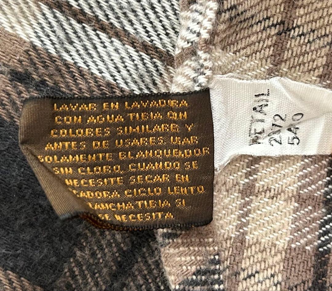 90s ST JOHN'S BAY ネルシャツ チェック 黒×茶 ジョンズベイ