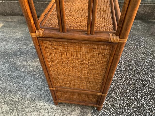 昭和レトロポップ｜ヴィンテージラタン｜オープンシェルフ｜キャビネット｜