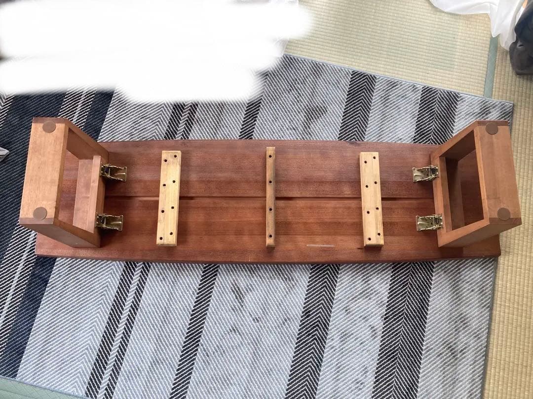 ブラウン 木製 ローテーブル 折りたたみ可能　※直接引き取り可