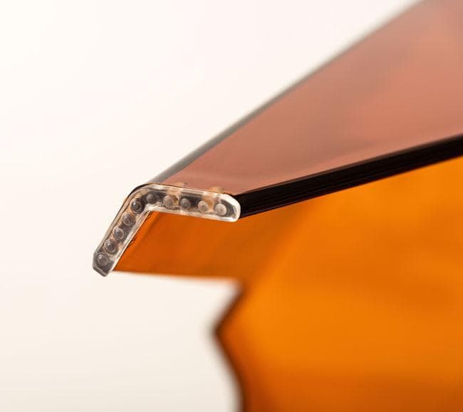 幾何学デザイン クリアサイドテーブル幅47.5 ナイトテーブル 完成品（116）