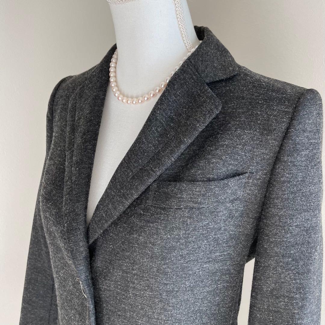 【未使用級】アクアスキュータム グレー チェスターコート ウール混合　S