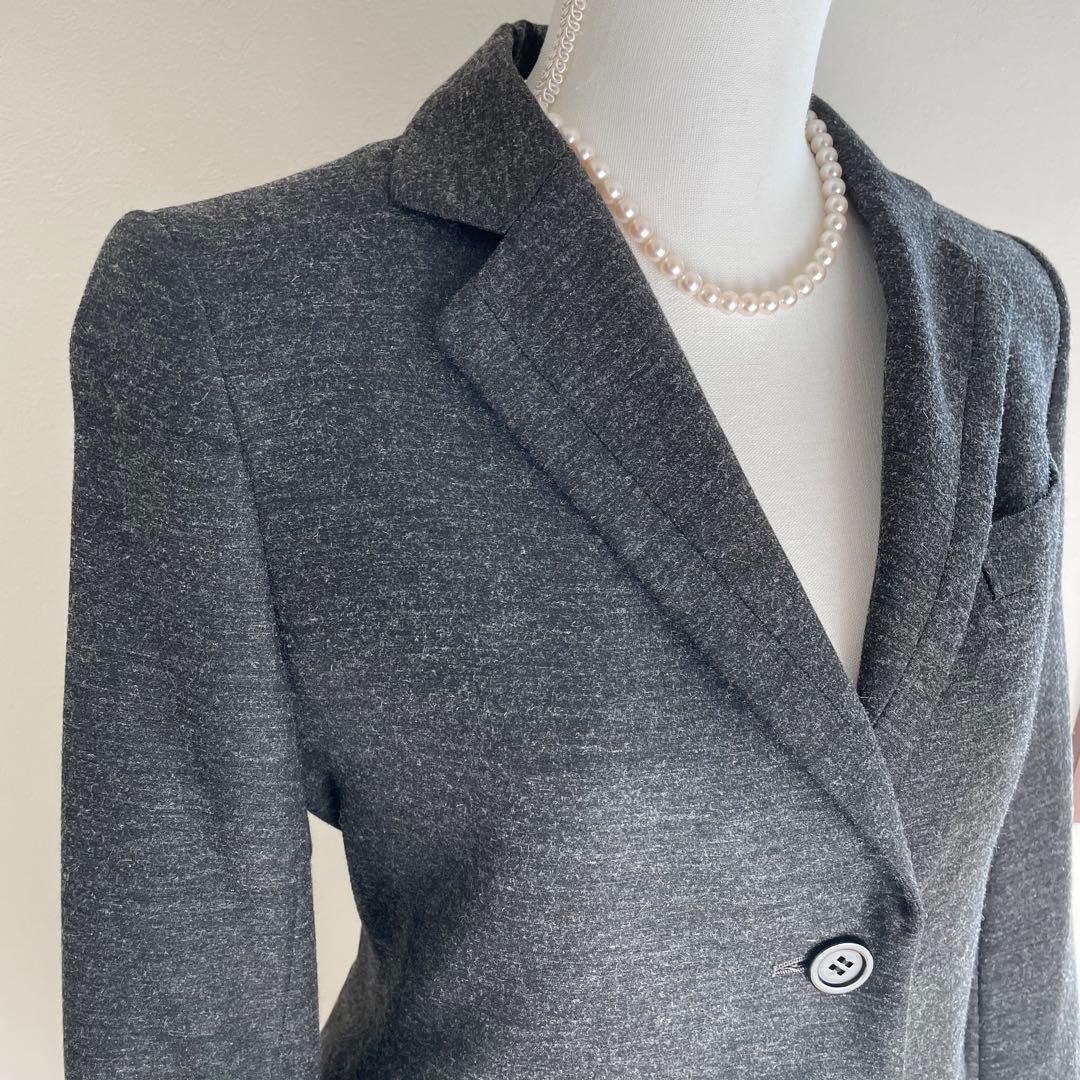 【未使用級】アクアスキュータム グレー チェスターコート ウール混合　S