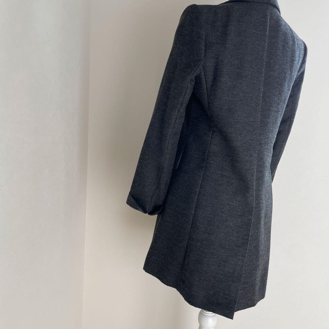 【未使用級】アクアスキュータム グレー チェスターコート ウール混合　S