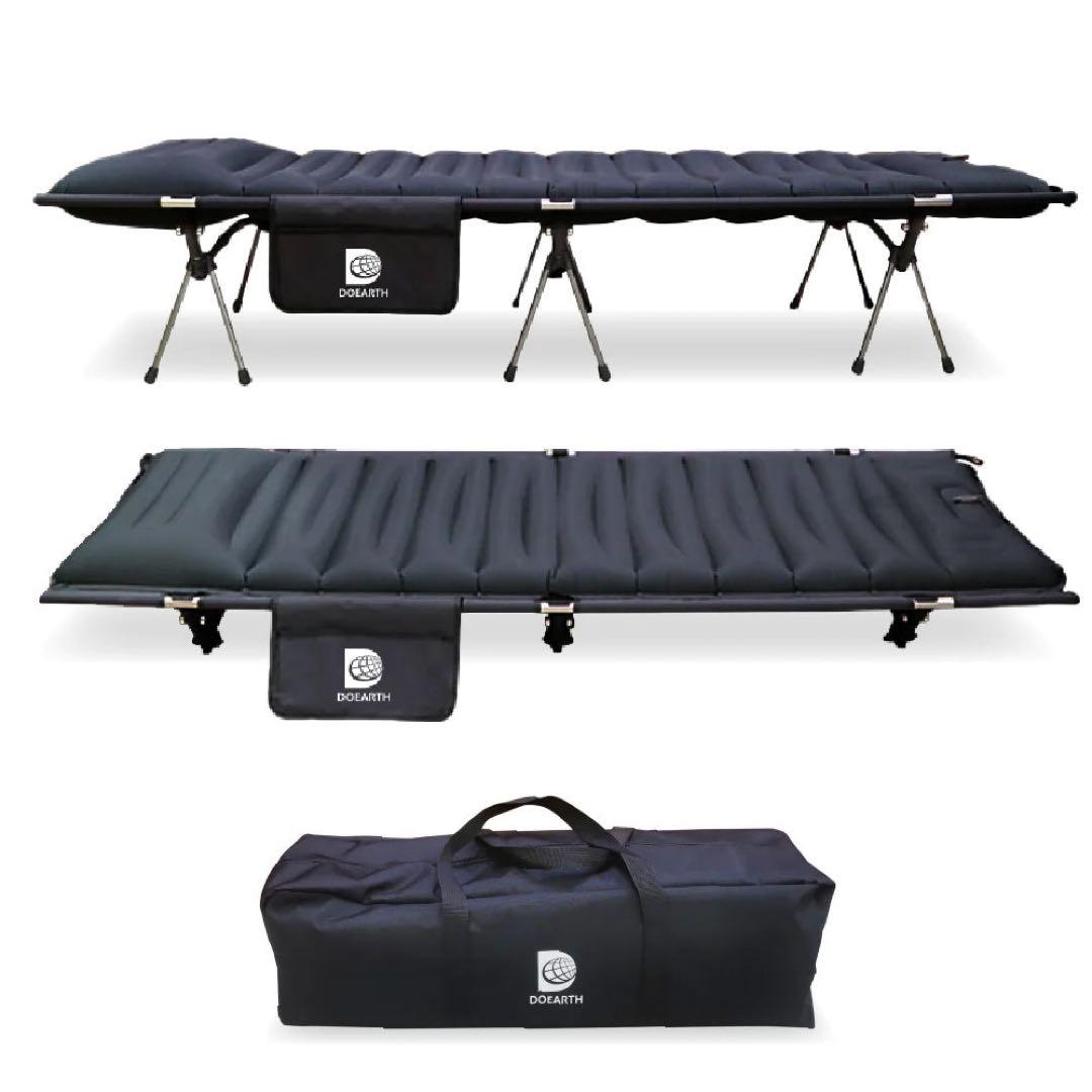 新品 DOEARTH Gussuri エアーコットマット 自動膨張 ブラック