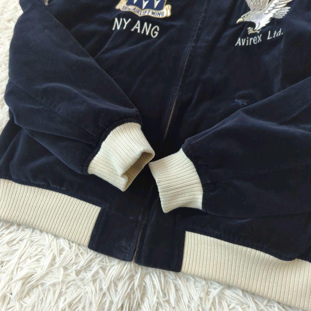 AVIREX アビレックス 別珍 スカジャン ベロア リバーシブル 海軍 L
