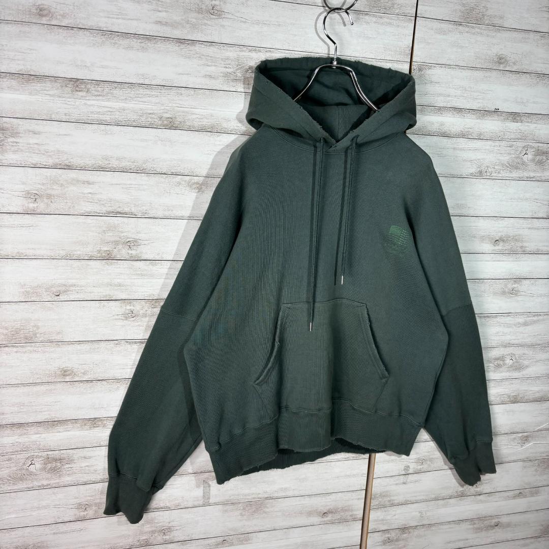 3085　DAIRIKU ダイリク　ヴィンテージ加工 　パーカー　M　刺繍ロゴ