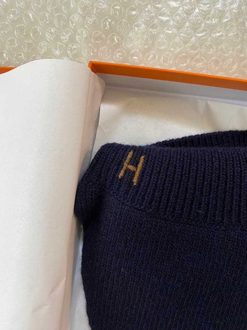 【専用】エルメスネックウォーマー＆Tシャツ　クロスボディ　ネイビー　紺　マリン