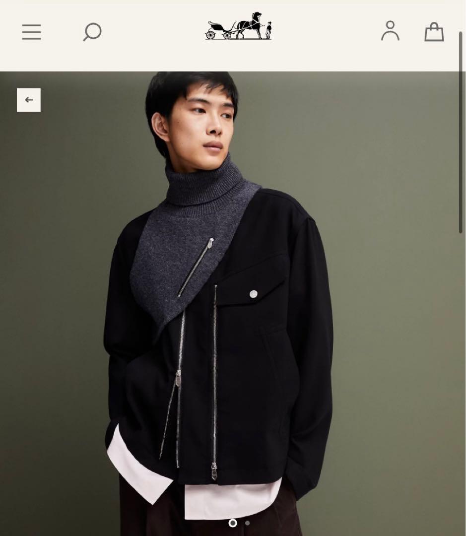 【専用】エルメスネックウォーマー＆Tシャツ　クロスボディ　ネイビー　紺　マリン