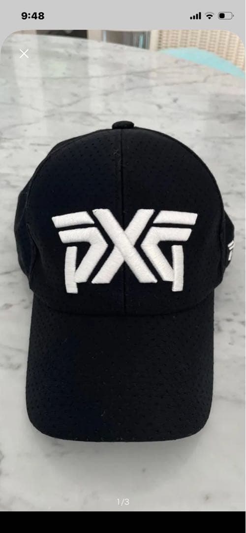 PXG 黒 キャップ ロゴ刺繍