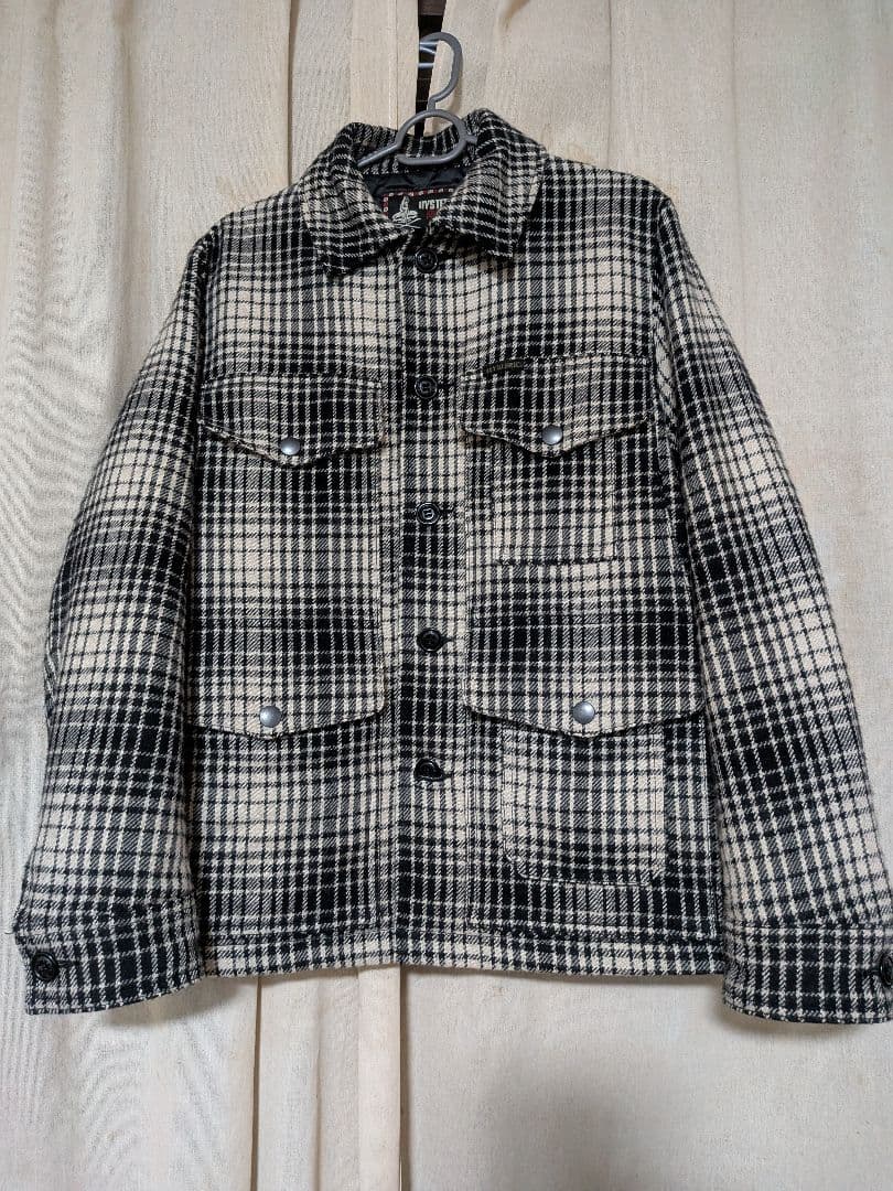 ヒステリックグラマー　チェック　ジャケット　黒　白　ハンティング　メンズM