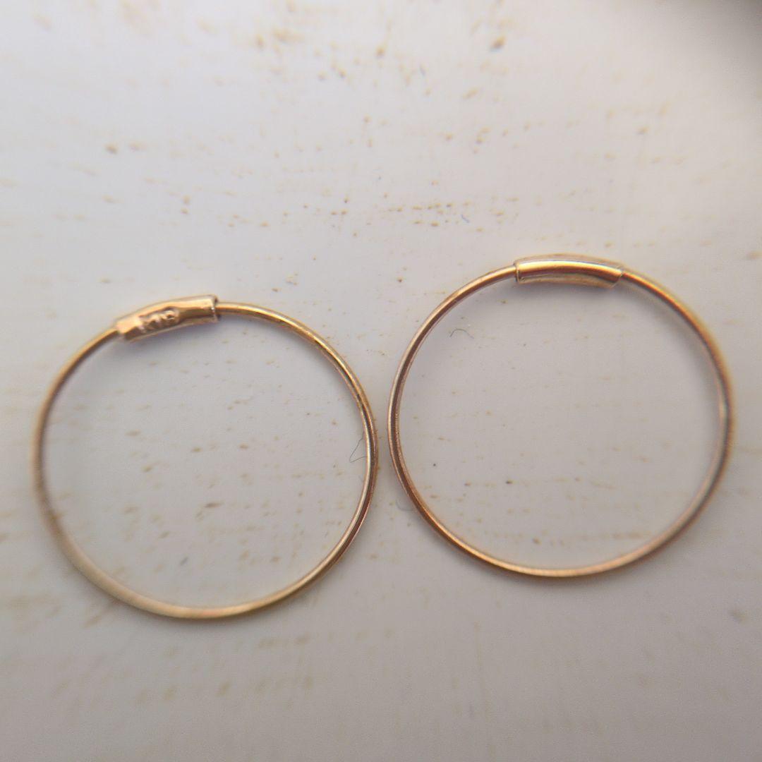 ボ*】様 K18 ゴールド フープピアス