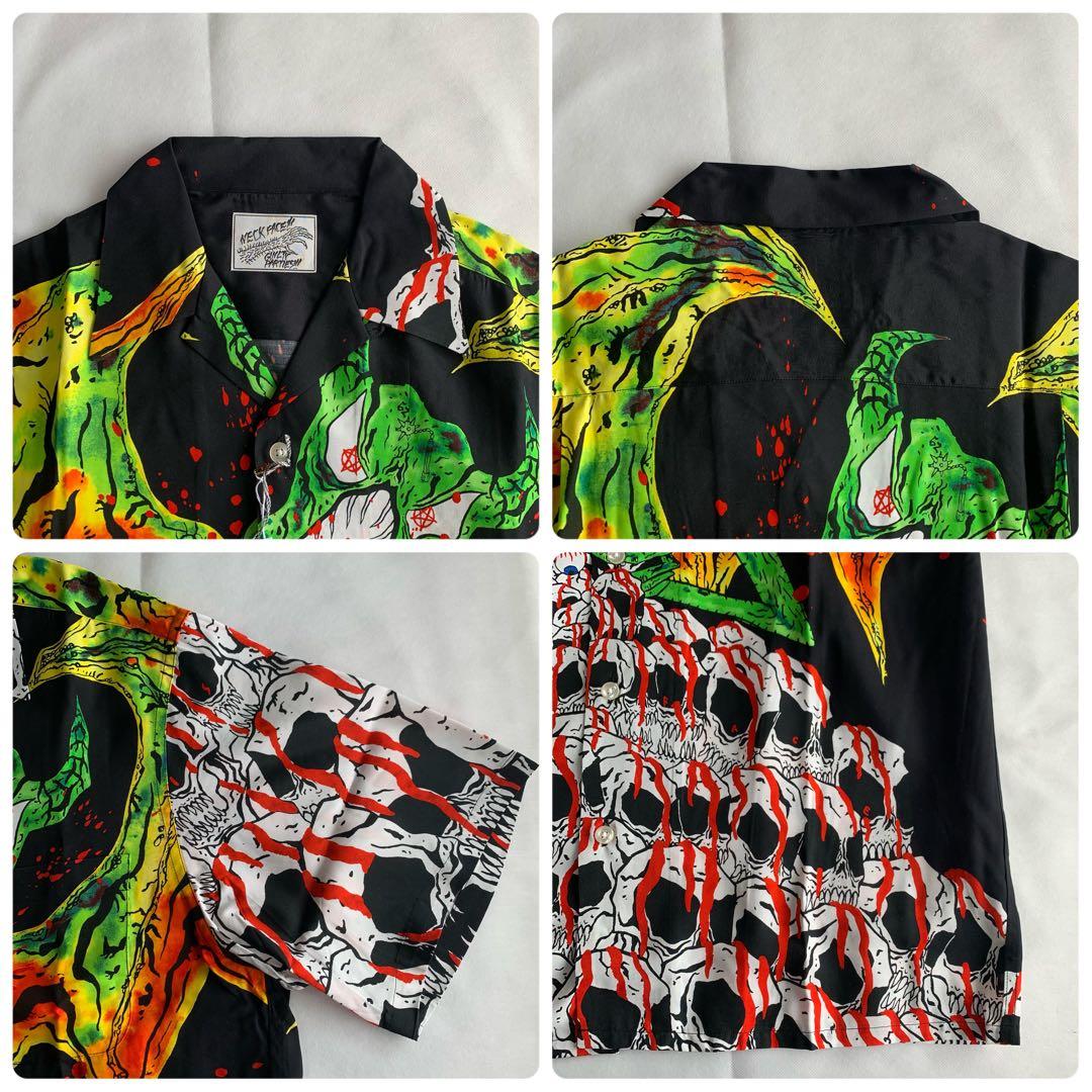 L黒【WACKOMARIA】NECKFACE SHIRT／新品タグ付／送料込