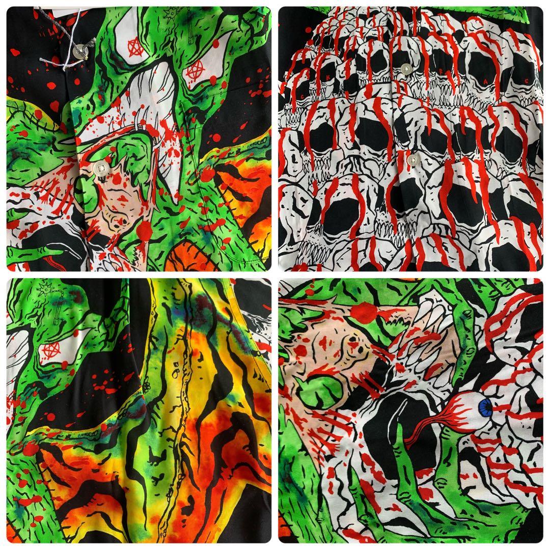L黒【WACKOMARIA】NECKFACE SHIRT／新品タグ付／送料込