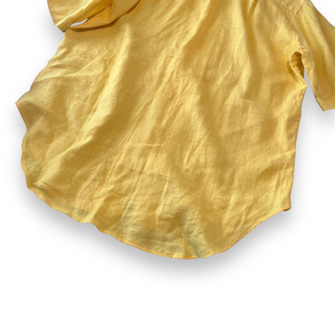 美品　Ralph Lauren ラルフローレン　リネン100%半袖　シャツ　黄色