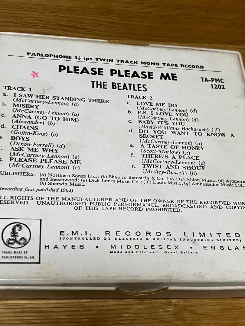 pepo画面　UK オープンリール・ビートルズ／プリーズプリーズミー