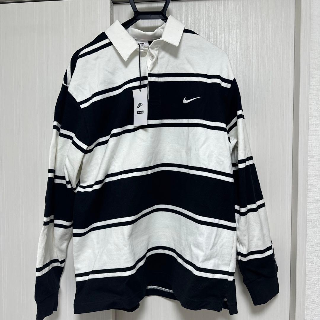 ウェア Supreme x Nike Stripe Rugby \"Black\"