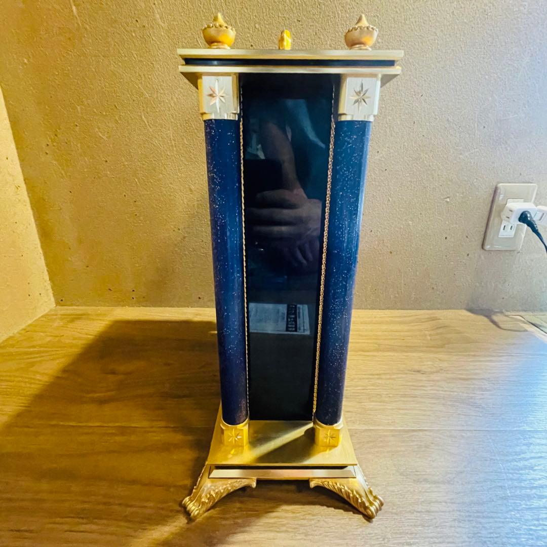 元箱付 SEIKO セイコー 置時計 QW416G ネイビー 薔薇 高級 豪華