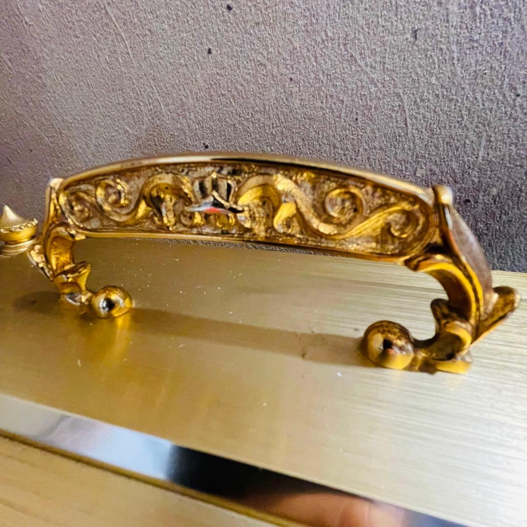 元箱付 SEIKO セイコー 置時計 QW416G ネイビー 薔薇 高級 豪華