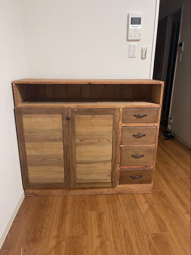 昭和レトロ 古家具 木製キャビネット 収納棚 アンティーク