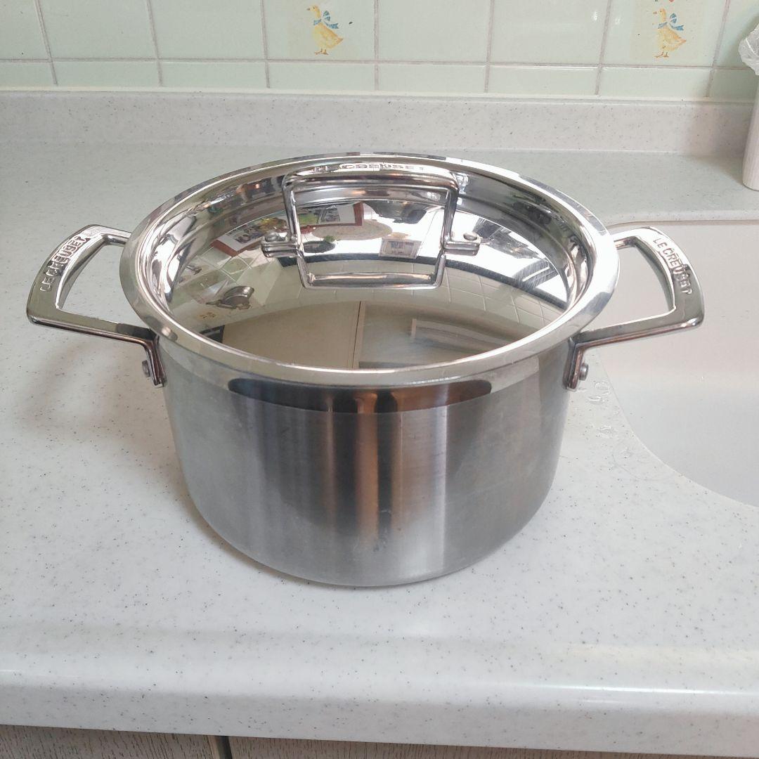 LE CREUSET ル・クルーゼ ステンレス蓋付き両手鍋 4L