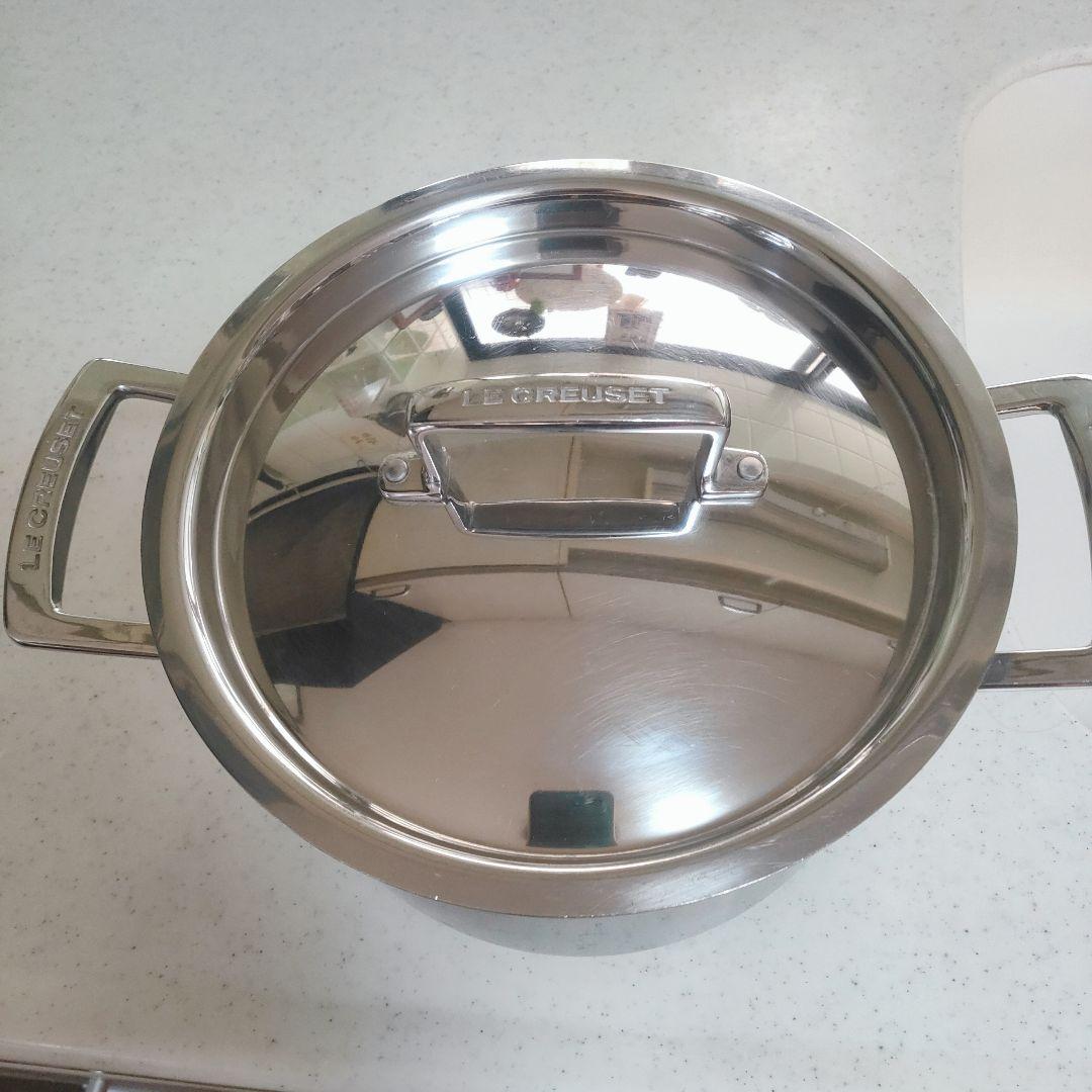 LE CREUSET ル・クルーゼ ステンレス蓋付き両手鍋 4L
