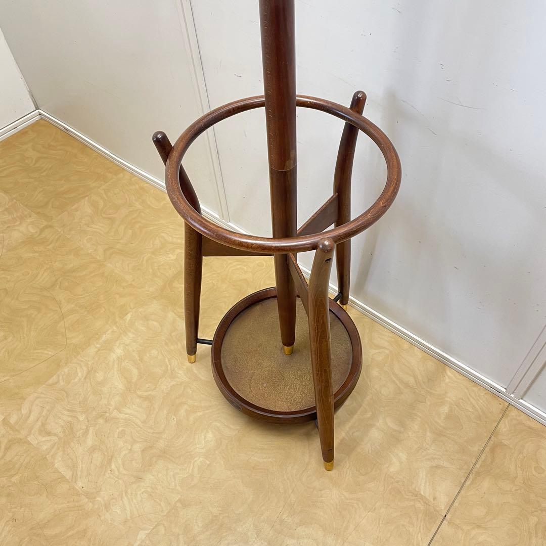 秋田木工 ポールハンガー① 木製コートハンガー 傘立て 洋服掛け ビンテージ