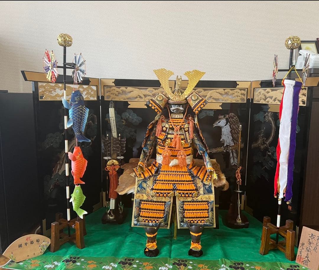 【美品】【昭和レトロ】　☆光玉作☆ 端午の節句☆ 鎧兜平飾りセット売り　①鎧兜