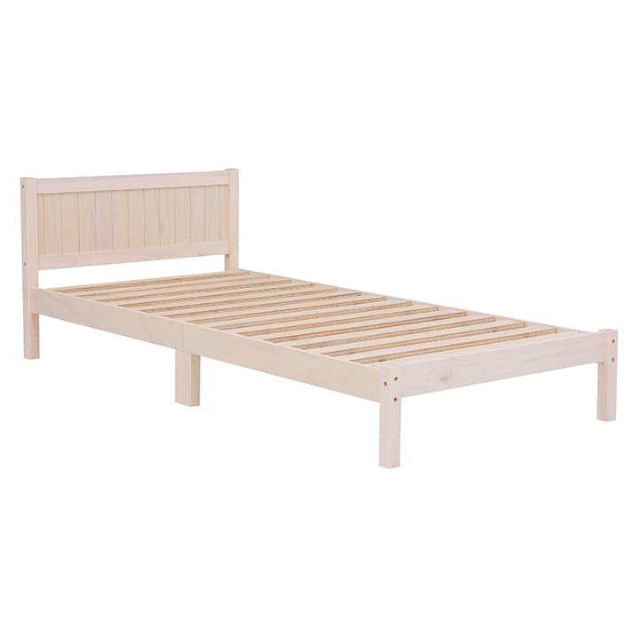 パイン材　ホワイトウォッシュ　シングルベッド