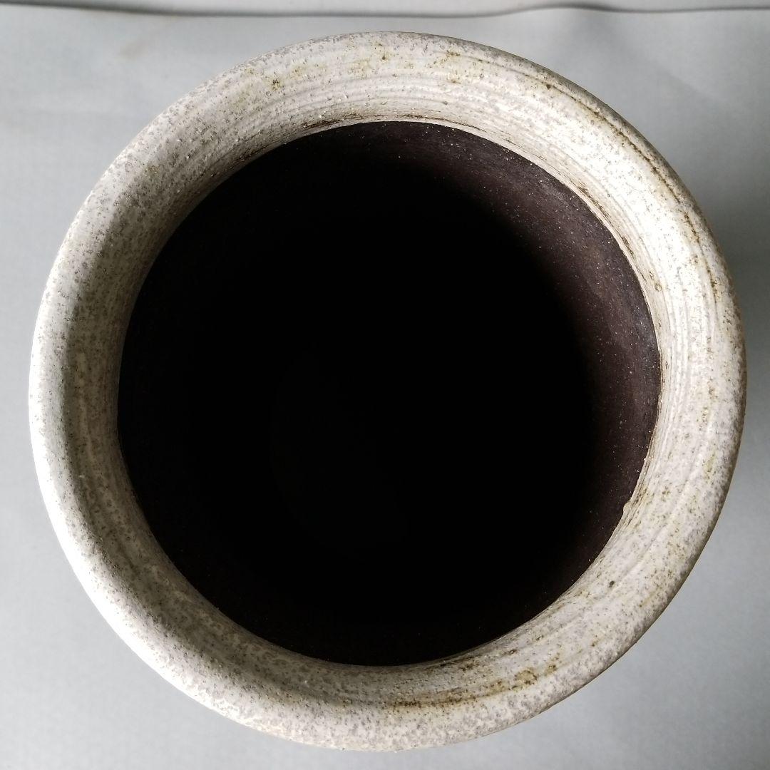 信楽焼 スリム傘立て 鉄刷毛目 高さ４４cm