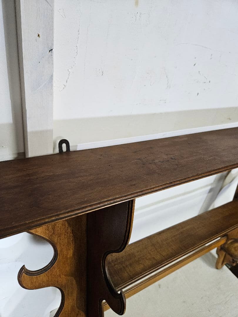 フランスアンティーク ウォールシェルフ 飾り棚 壁掛け ラック 陳列 木製