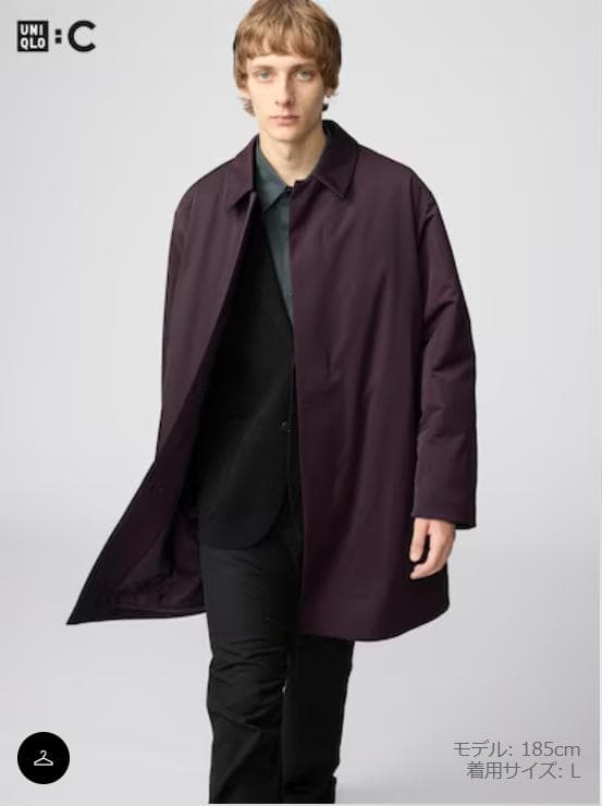 UNIQLO C パフテックハーフコート M ワイン 新品タグ付き