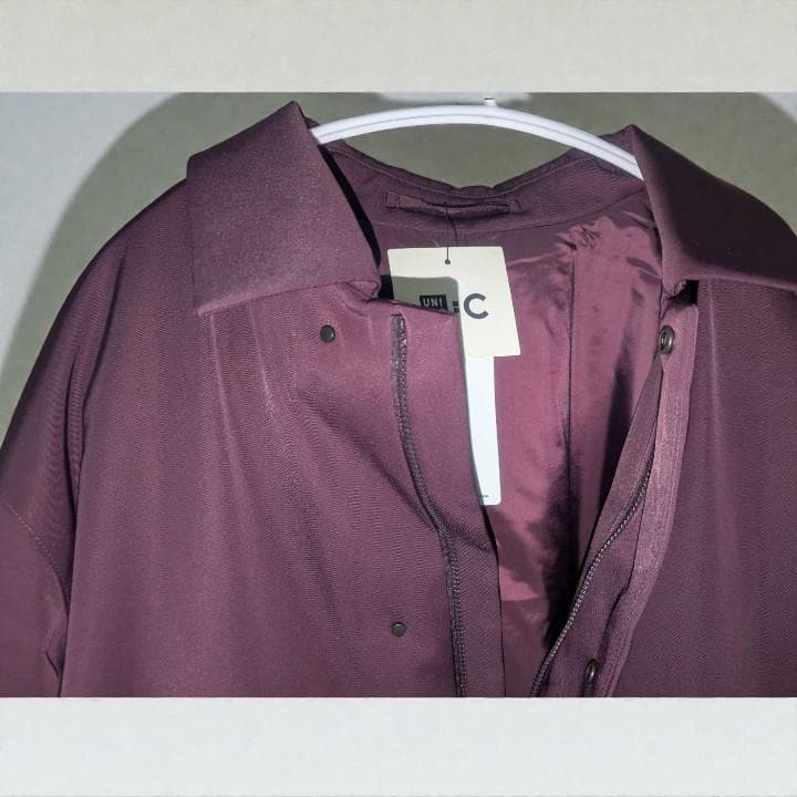 UNIQLO C パフテックハーフコート M ワイン 新品タグ付き