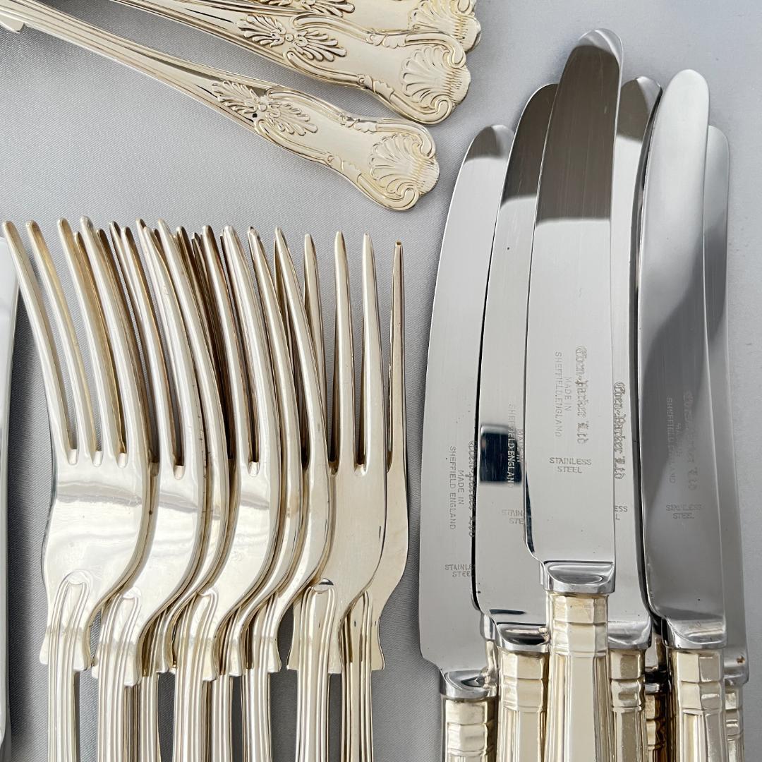 【Eben Parker】キングスパターンのディナーセット 8名用66本組