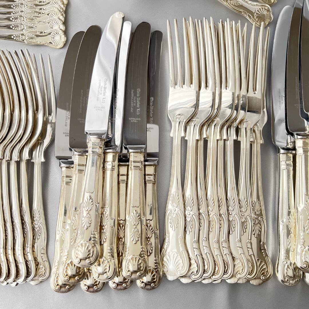 【Eben Parker】キングスパターンのディナーセット 8名用66本組