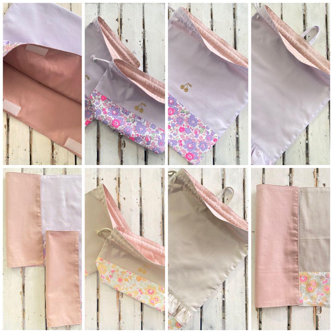 ぴょこ様⭐︎リバティプリント使用×さくらんぼワッペンレッスンバッグ他オーダー