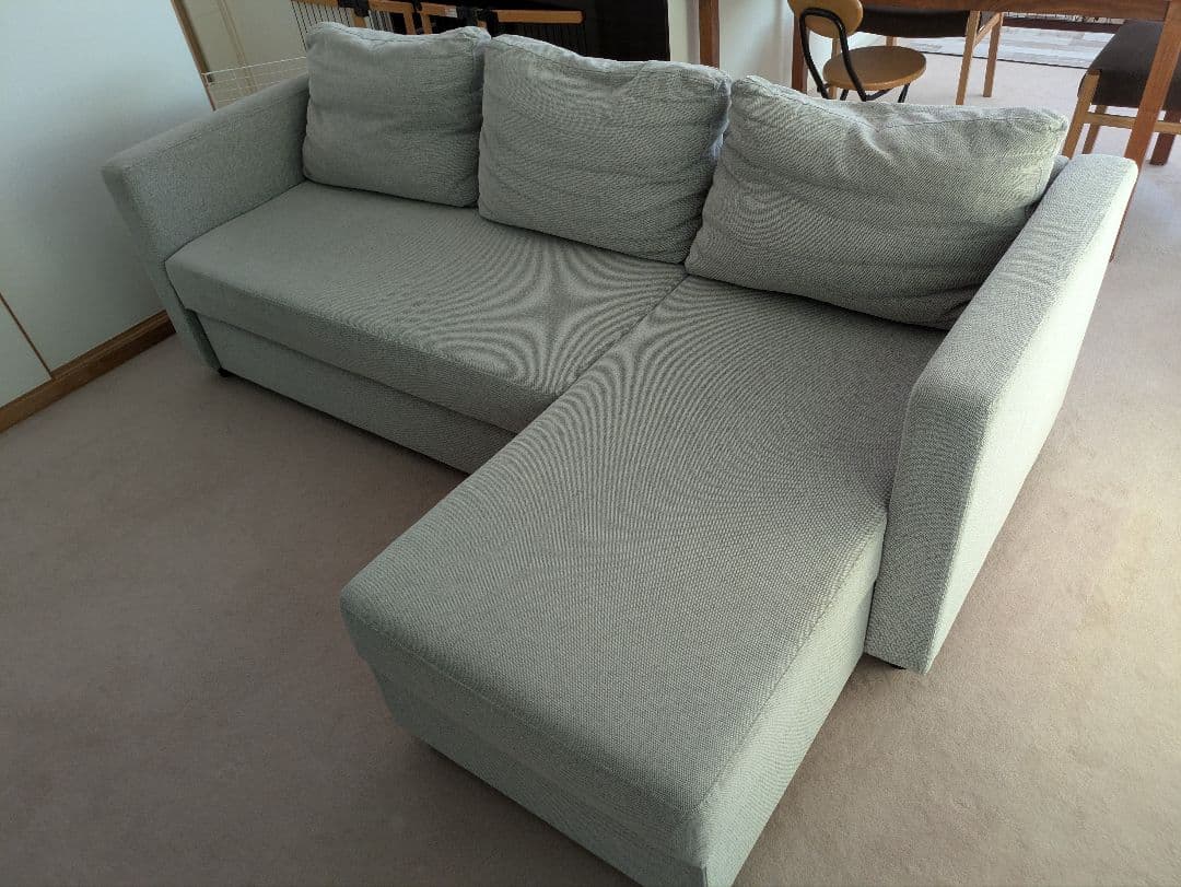 布張りカウチソファベッド(ノアーク2 GY)