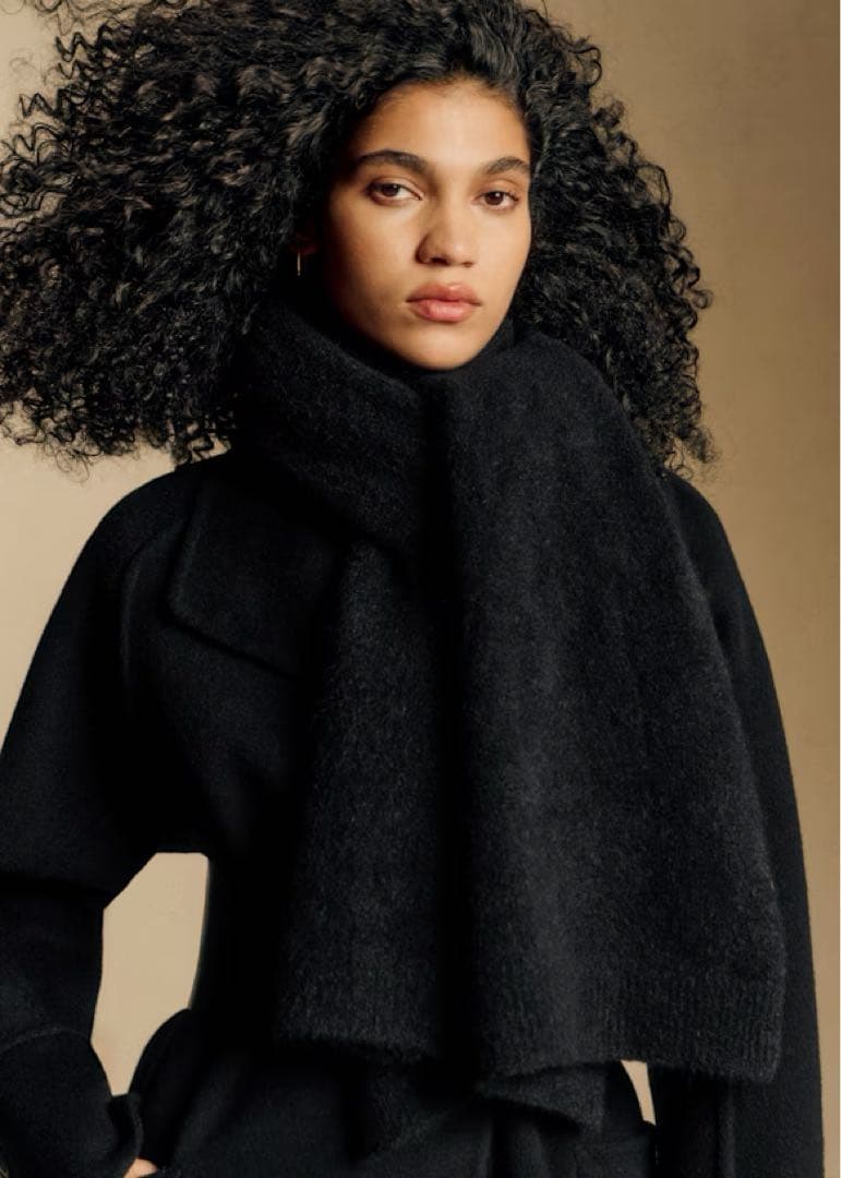 SÉZANE セザンヌ MARIANNE マキシスカーフ マフラー 黒 ブラック