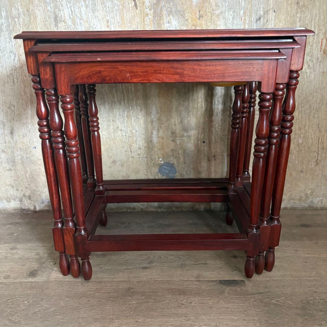 金工象嵌　ネストテーブル　ヴィンテージ　ローズウッド