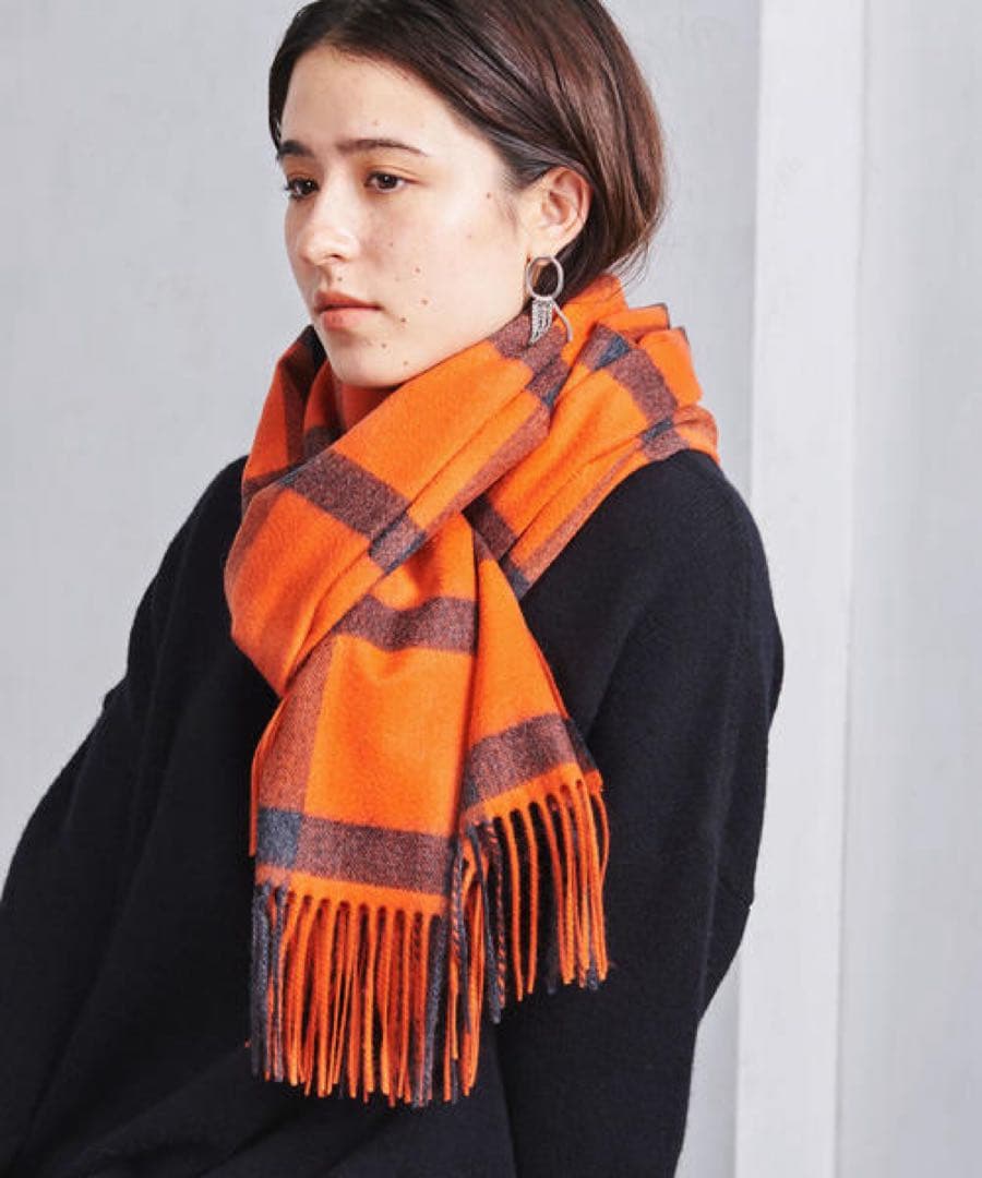 美品★カシミヤ100% ストール チェックUNITED ARROWS¥29700